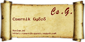 Csernik Győző névjegykártya